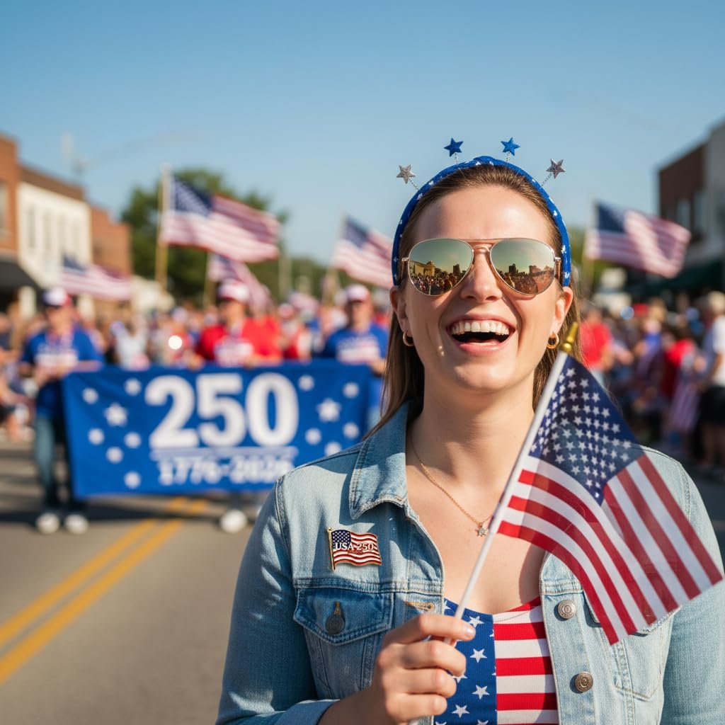 SOWPOPY 250 Anniversary USA Flag Lapel Pins, America 250th Enamel Pin for Men Women Hats Shirts, 250th Anniversary Merchandise Bulk for Patriot Independence Day Gifts