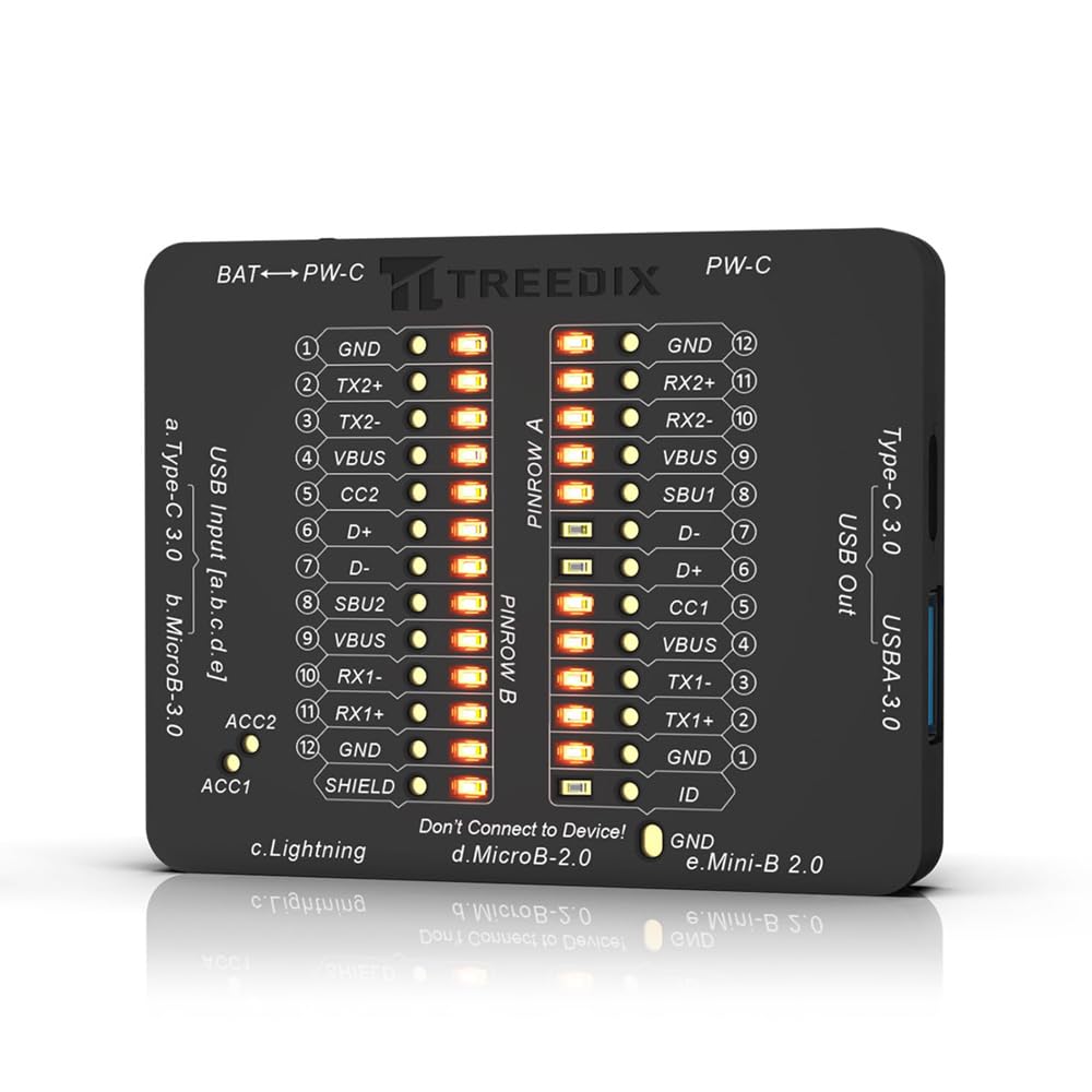 Treedix USBケーブルチェッカー 性能 断線のチェック 小型 Type C/Type A/Micro B/Mini B/Lightning対応