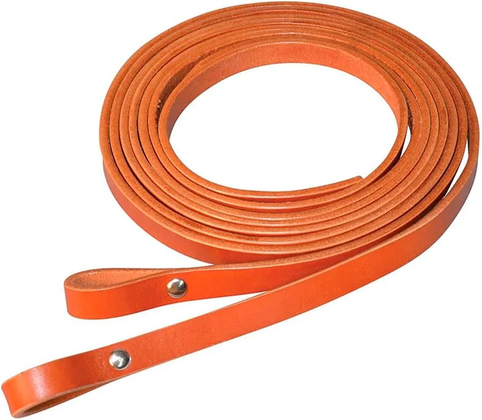 Circle Y Chicago Screw Smooth Leather Split Horse Reins - 5/8" Wide, 7' Long