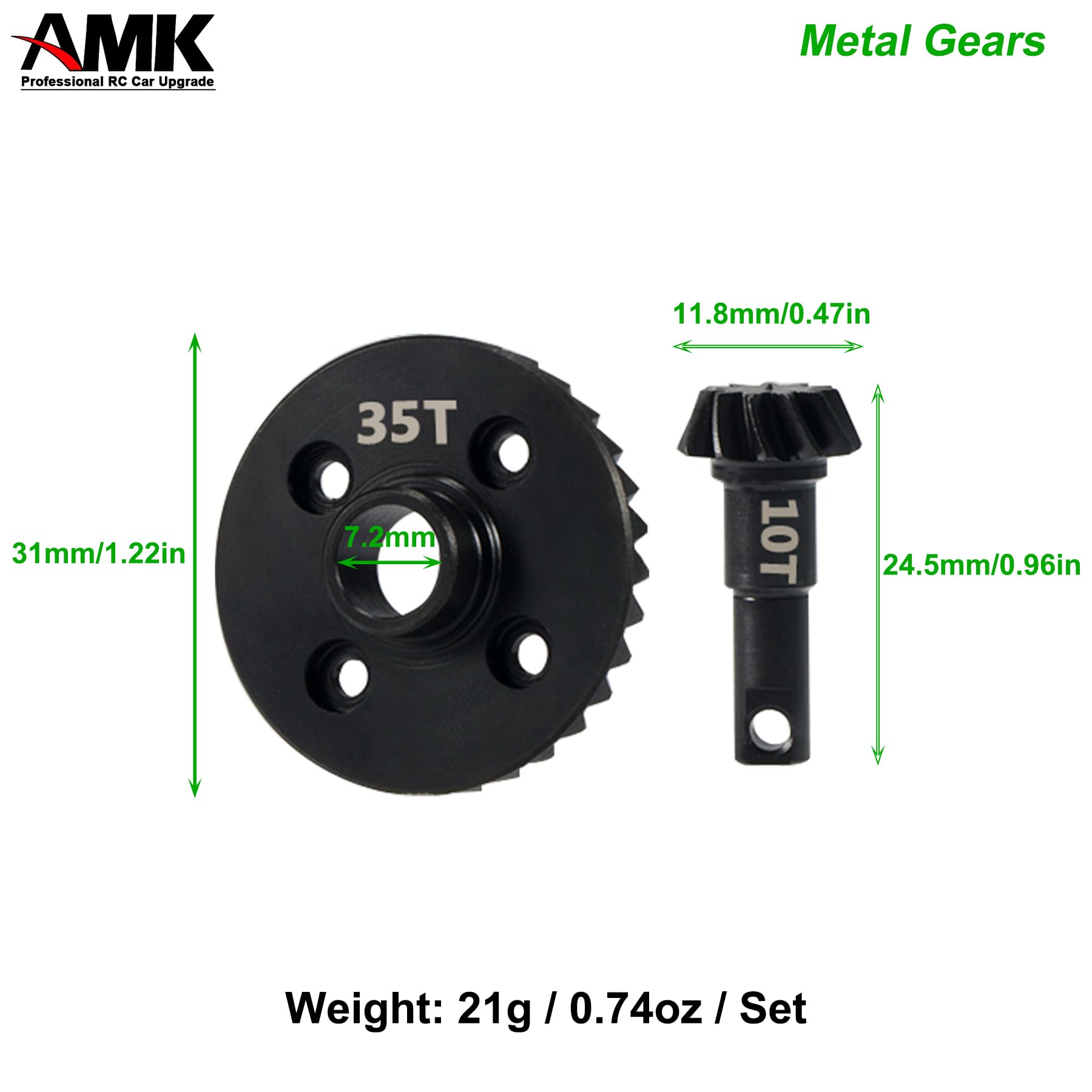 Amazon.com: AMK Steel TRX4 Bevel Gear 12T-33T Overdrive 10T-35T Amazon.com: AMK Steel TRX4 Bevel Gear 12T-33T Overdrive 10T-35T