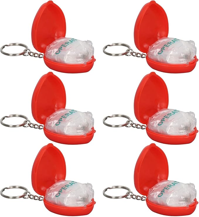 6Pcs First Aid CPR Rescue Mask, Cardiopulmonary