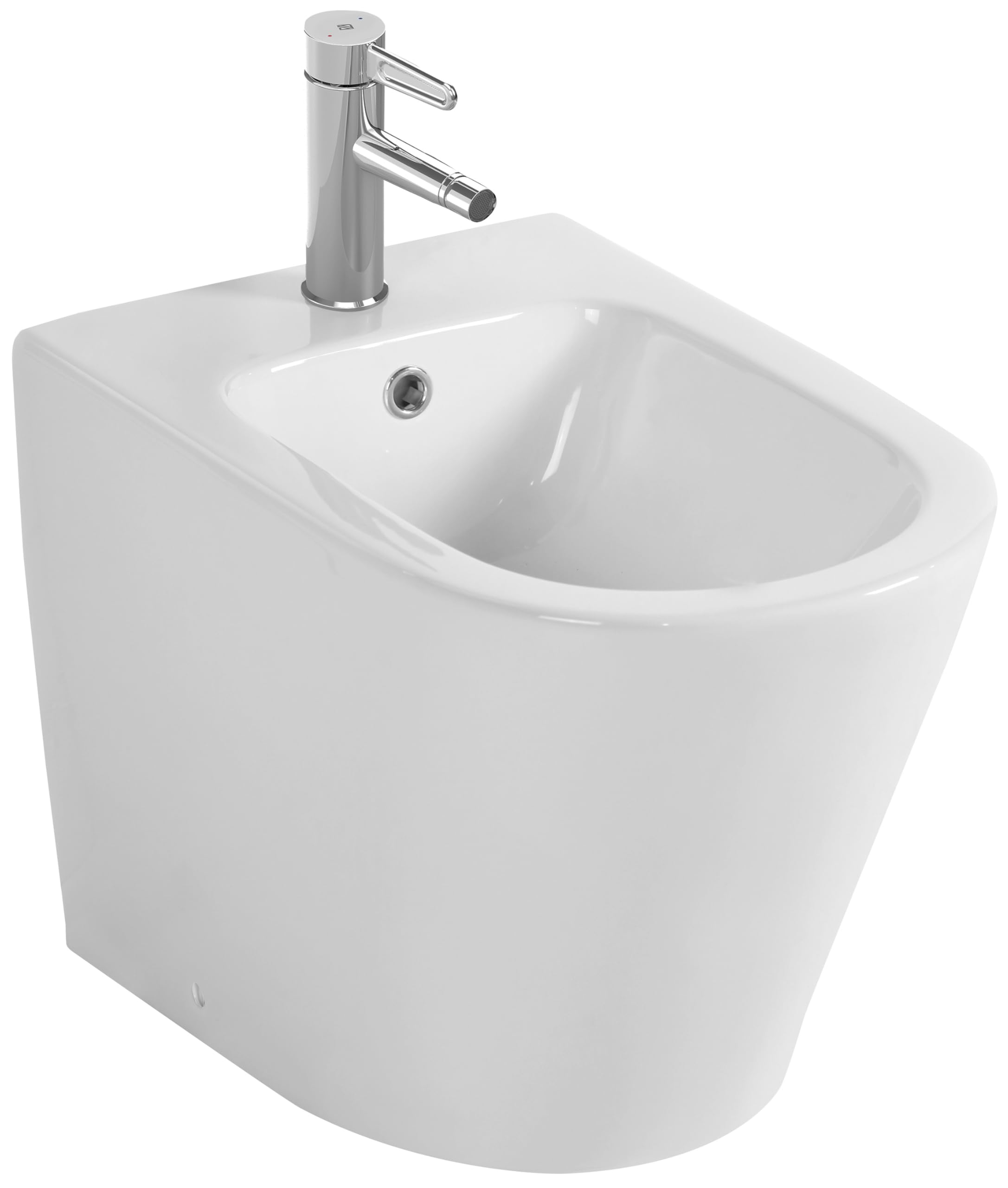 JACOB DELAFON Ceramiczny bidet do podłogi owiewka do ściany Łatwe czyszczenie i konserwacja Łatwa instalacja Kolor biały RODIN+ EBJ0002-00