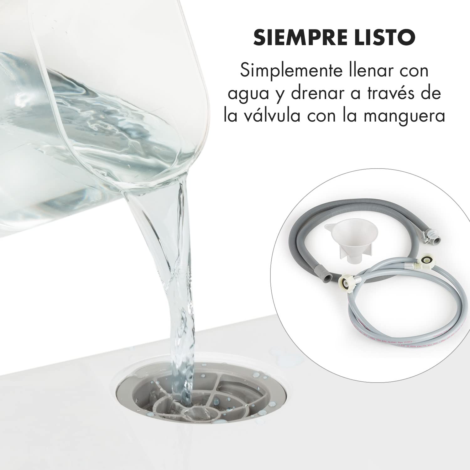 Klarstein Amazonia Mini Lavavajillas – Compacto, 7 Programas, 5L Depósito o Conexión Directa, Silencioso 58dB, Clase energética D, Pantalla Digital, Lavavajillas Portátil para Cocina Pequeña, Azul
