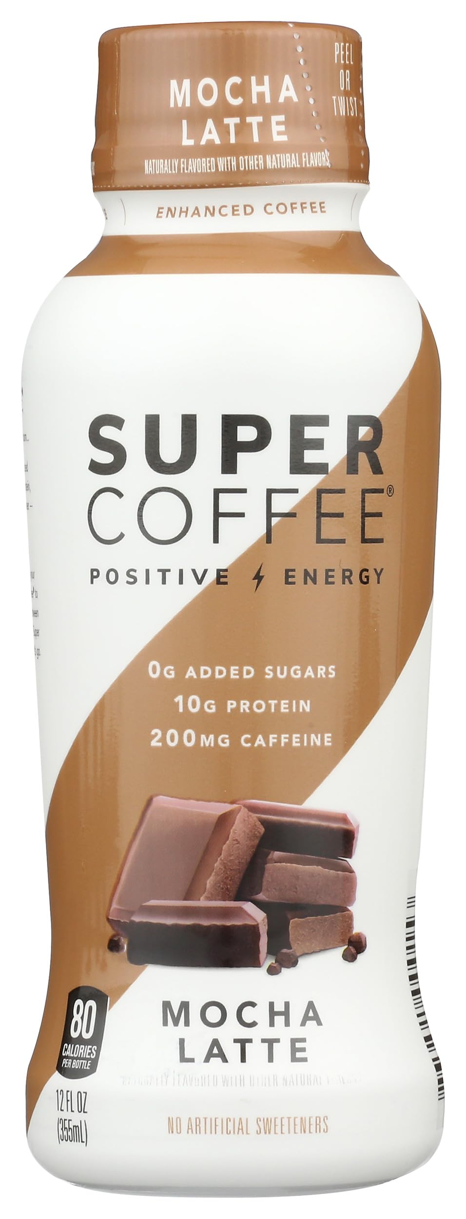 Super Coffee, Iced Keto Coffee (0g Added Sugar, 10g Protein, 80 Calories) [Mocha Latte] 12 Fl Oz, 1 Pack | Iced Coffee, Protein Coffee, Coffee Drinks, Smart Coffee - SoyFree GlutenFree