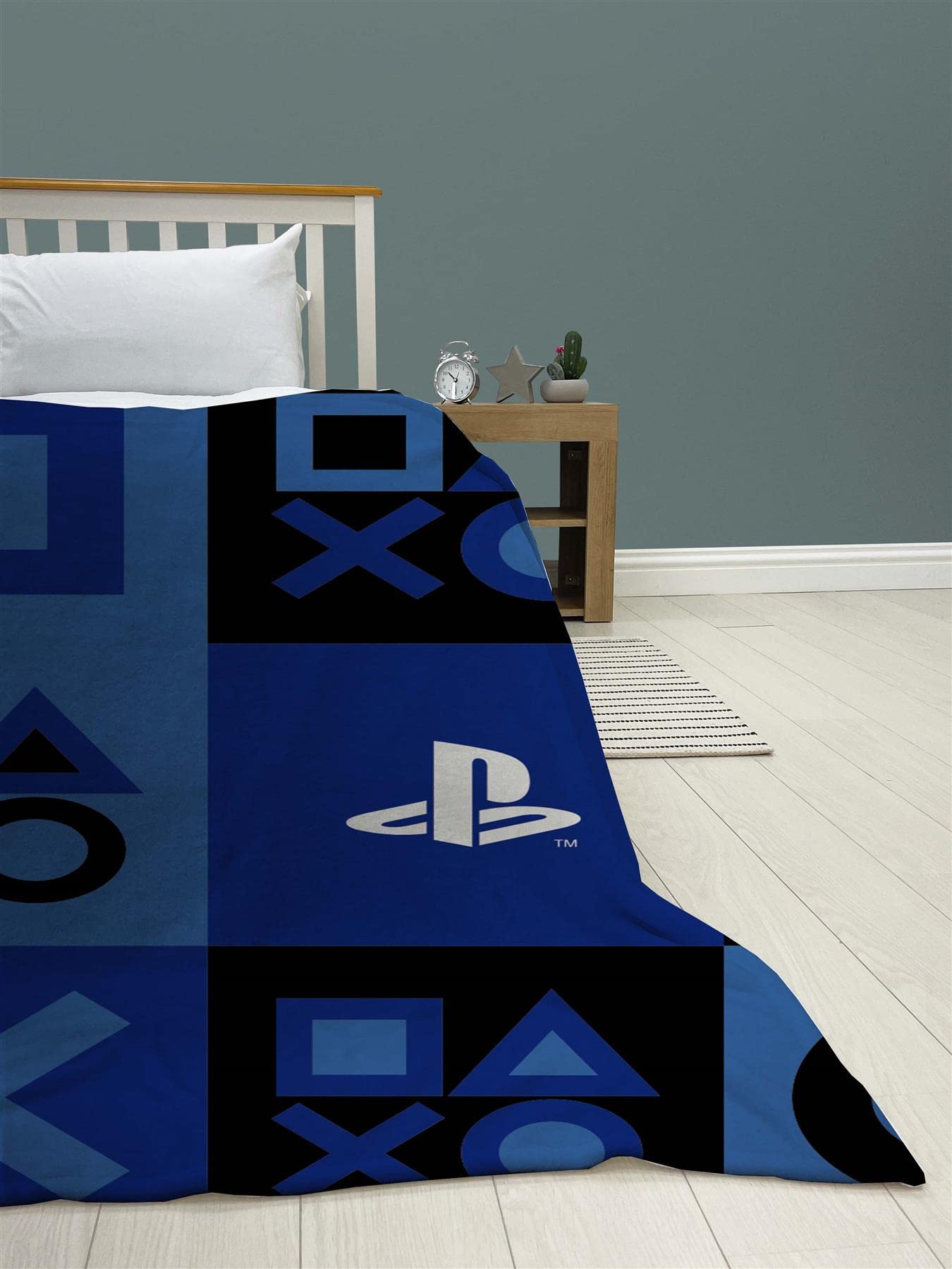 Playstation Couverture en polaire - Motif à carreaux - Couverture super douce - Idéale pour n'importe quelle chambre à coucher - 100 x 150 cm