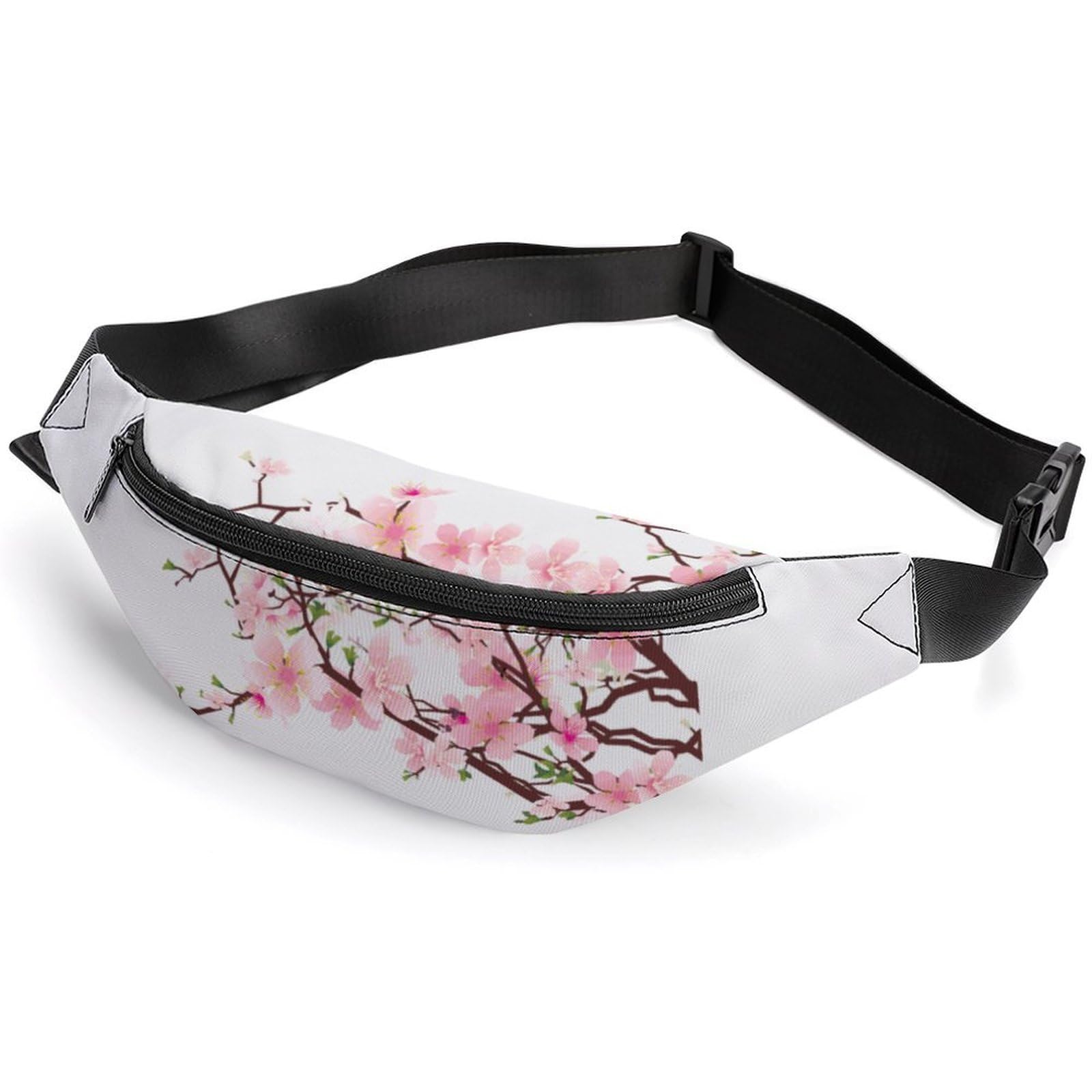 Dyscalibro Waist Bag, Tempting Cherry Blossoms Bumbag, Adjustable Fanny Pack for Running Walking Hiking