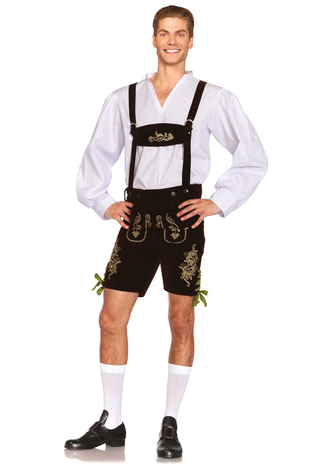 Costumi Leg Avenue Oktoberfest Lederhosen (Medium, Braun / verde)