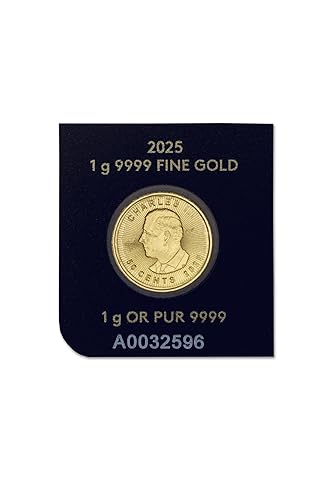 Miniatura 2 de 2025 Moneda de hoja de arce de oro canadiense .9999 de 0.04 oz brillante sin circular con un certificado de autenticidad 50c BU