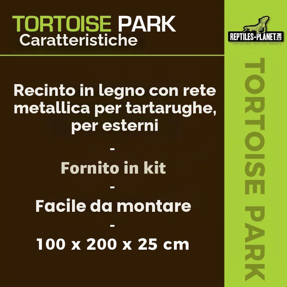 Reptiles Planet Recinzione per esterni del parco delle tartarughe, 200 x 100 x 25 cm