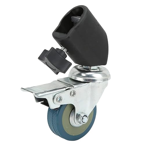 Miniatura 6 de Ruedas giratorias de 0.866 in para soportes de luces, trípodes de fotografía, juego de 3 piezas, ruedas giratorias con freno, para luces de