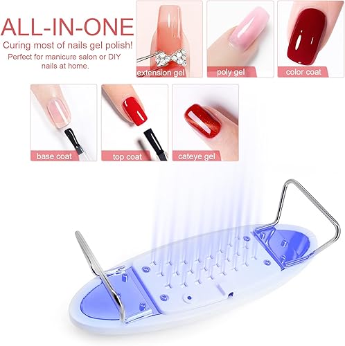 Miniatura 9 de Lámpara de uñas 2 en 1 y reposamanos, reposamanos de uñas suave con luz de gel, lámpara LED de curado de uñas de 48 W, esmalte de gel para uñas