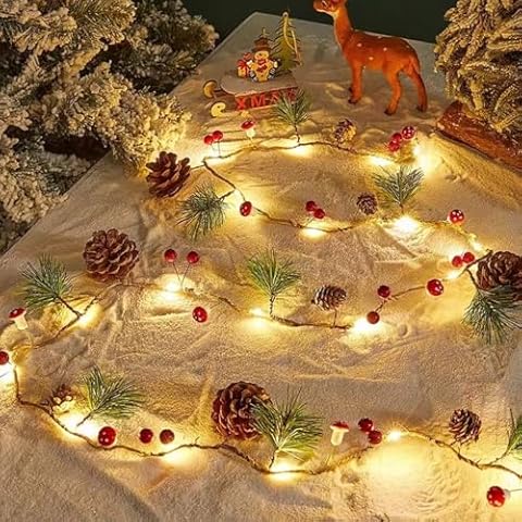 Brightown Christmas Pine Cone String Lights Cover