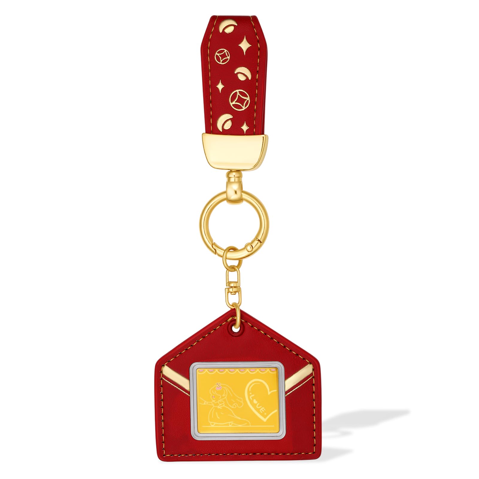 ZHOU LIU FU 24K Gold Anhänger Schlüsselanhänger Herz Charm Schmuck