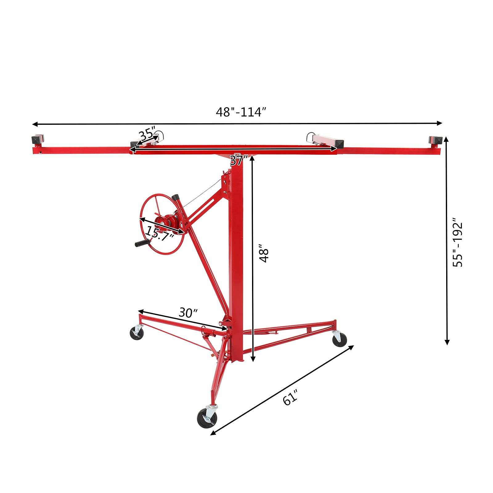 VINGLI 16 FT Drywall Lift Portable Sheetrock Lift Rolling Panel Hoist