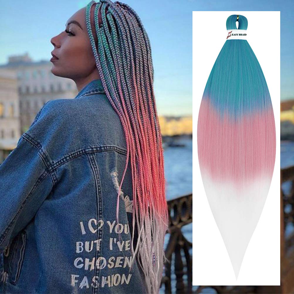 Ombre Braiding Hair 6Pcs/Pack Crochet Extension Hair 26" Long Synthetic Yaki Brads Easy Jumbo Pre Stretched Hair Extension For Women 3-8#