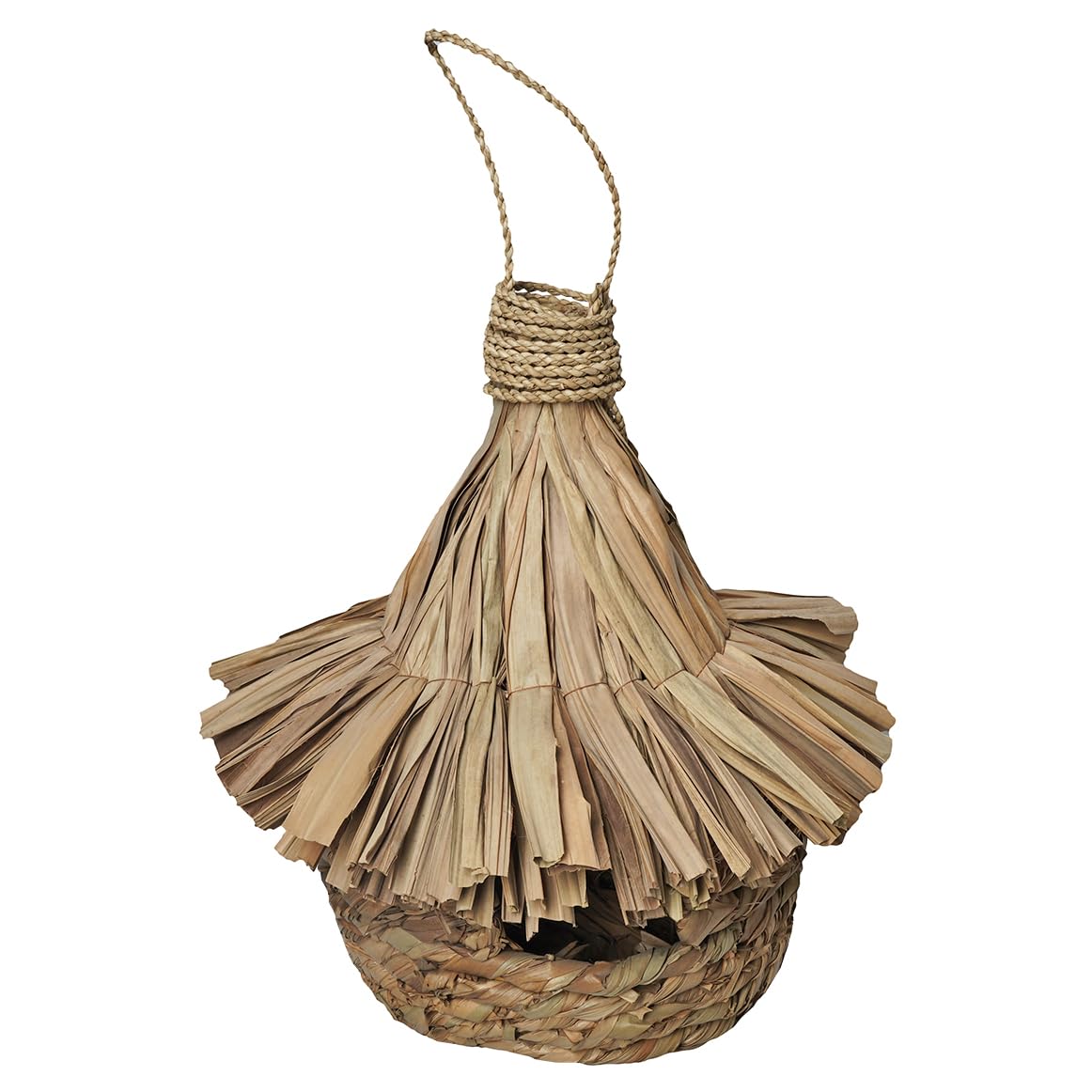 Gran nido para pájaros D. 43 cm en hojas de Pandan, fabricación artesanal – Estilo natural y exótico – Zazu