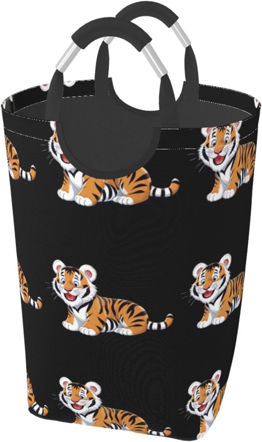 Naughty Tiger Foldable storage bag, 50L capacity, suitable for laundry room, dormitory bedroom, dirty clothes storage basket.