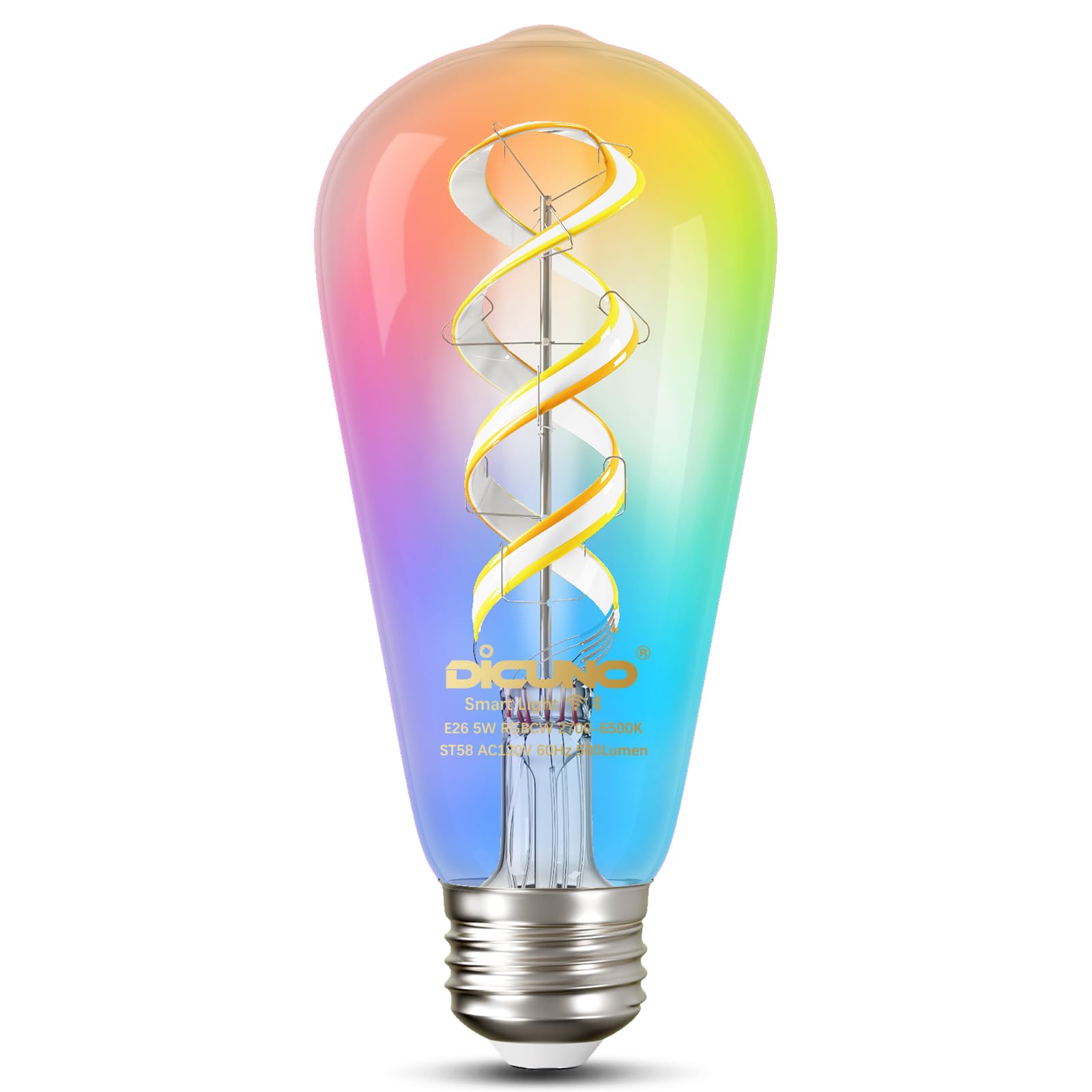 Snapklik.com : DiCUNO Smart Edison Bulb ST19, Color Changing WiFi Smart ...