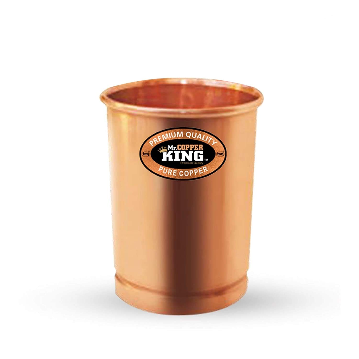 Mr.Copper King Copper Glass for Water, Fancy Handcrafted Glasses for Kitchen Accessory, 100% Pure Anti Rust Anti Oxidant BPA Free Tumblers for Kids Office Gym Home and Travel (200 ML)