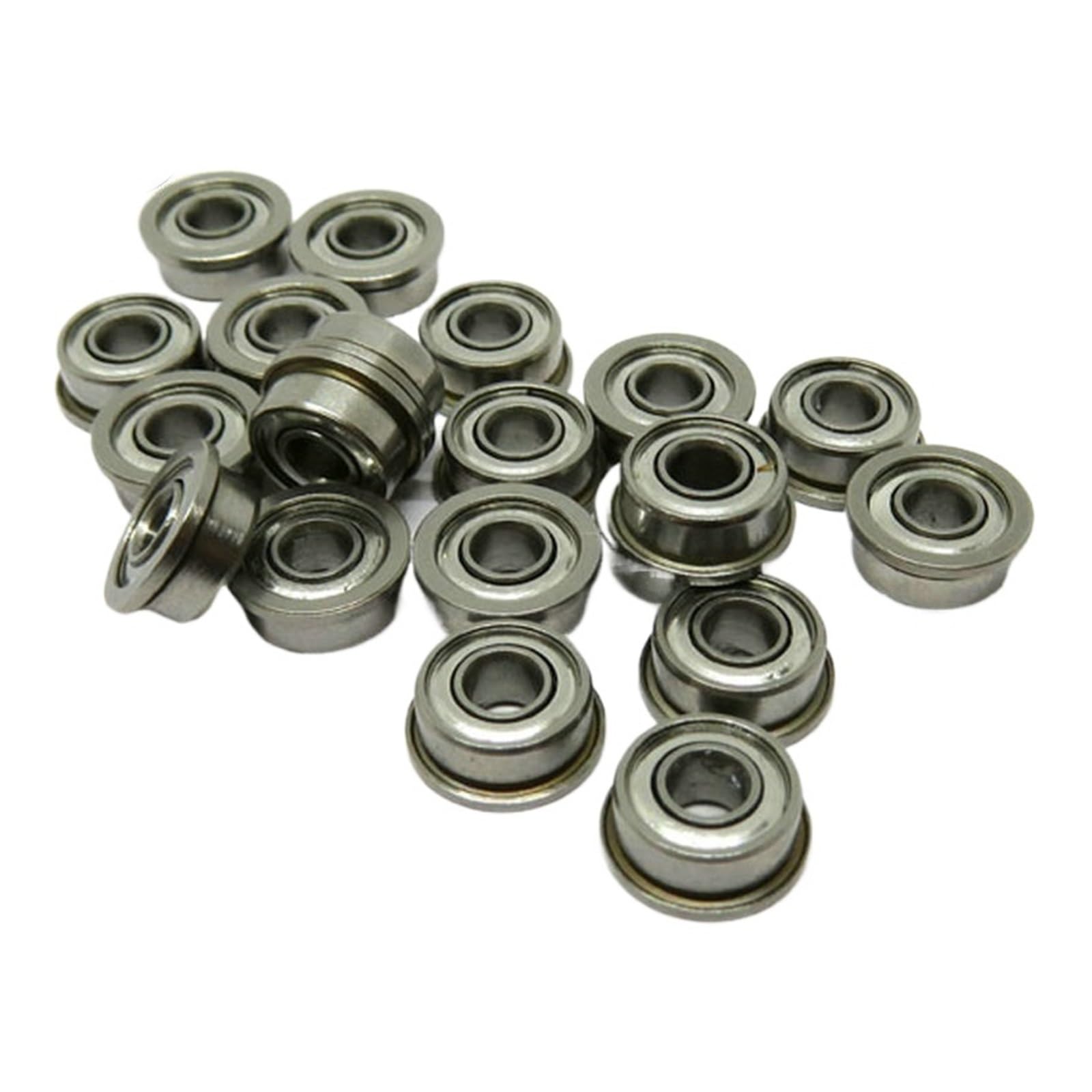 SFJSFIMQ 10PCS FR2 ZZ 3.175x9.525x3.967mm Miniature Flange Bearing FR22Z FR22ZZ FR2 Z 1/8" x3/8" Micro Motor and Pneumatic Tool Flange Bearing