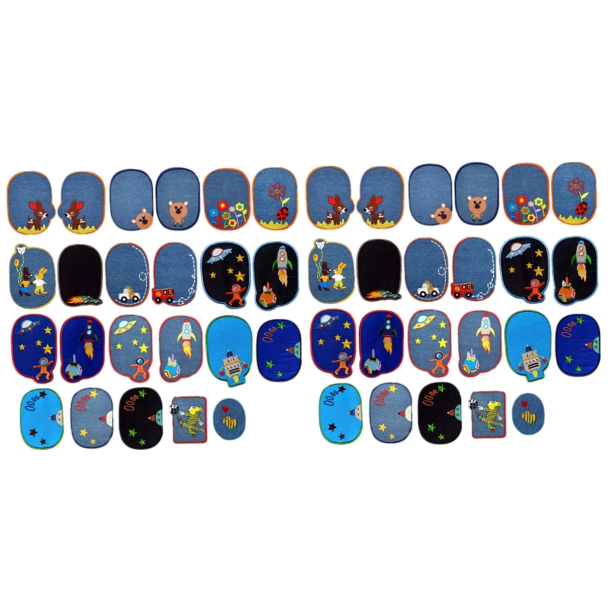 EXCEART 46piezas Parches Adhesivos De Para Ropa Jeans y Bolsas Decoración Infantil y Manualidades Parches Para Reparación y