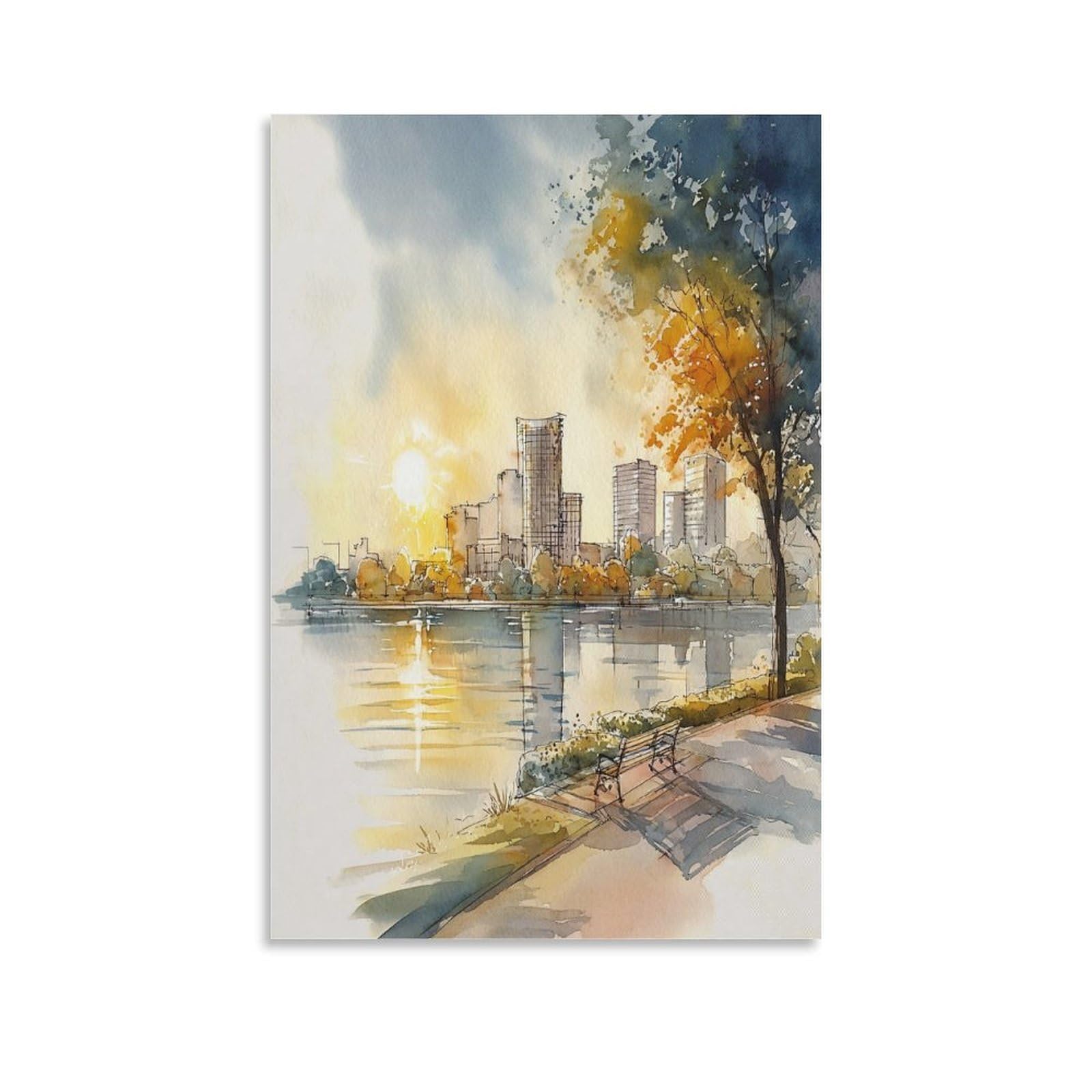 XWYMXZ Orlando Florida 24x36inch(60x90cm) Vintage Travel Poster Watercolor Canvas Art