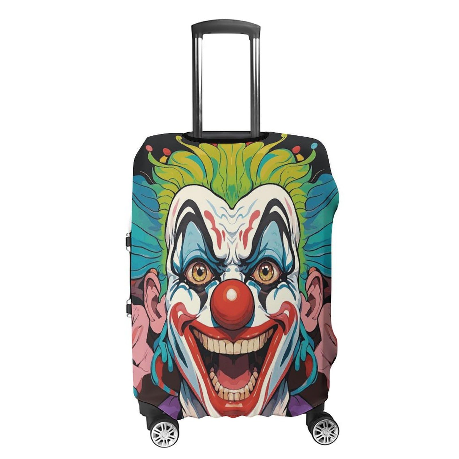 Copertura per bagagli semplice e generosa con clowns, copertura antipolvere lavabile, resistente ai graffi, per valigie da 48-81 cm, Stile:, XL, Custodia per bagagli