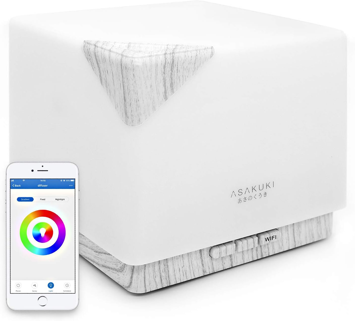 ASAKUKI Smart WiFi Essential Oil Diffuser, App Control Compatible with