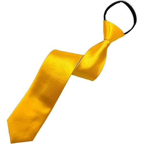 MDSTYLE Pre-Tied Necktie for Men - Solid Color Neck Tie with Adjustable Zipper - Wedding Business Formal Clip on Ties