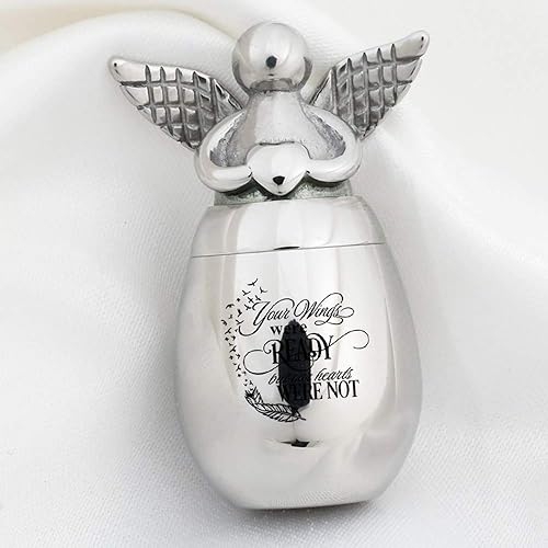 Miniatura 8 de Pequeñas urnas de recuerdo para cenizas humanas, mini urnas de cremación para cenizas, tarro de cenizas conmemorativo de ángel de acero inoxidable,
