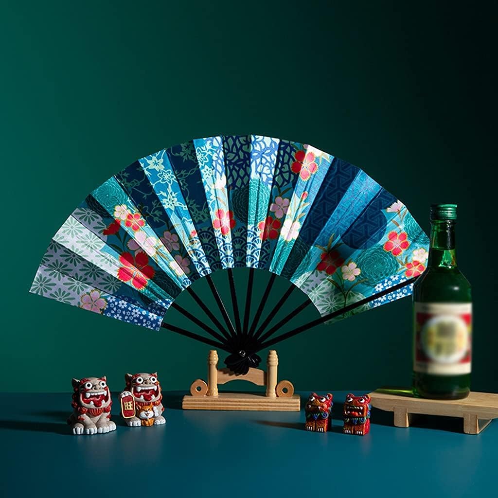Large Folding Fan Chinese Folding Fan Folding Fan Craft Folding Fan Home Ceremonial Folding Fan (Color : D) (C)
