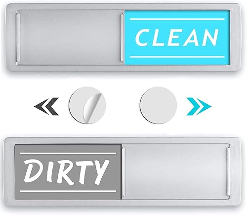 Miniatura 7 de Imán para lavavajillas Clean Dirty  Indicador magnético plateado de señalización para platos de cocina con texto claro en negrita y coloreado fácil