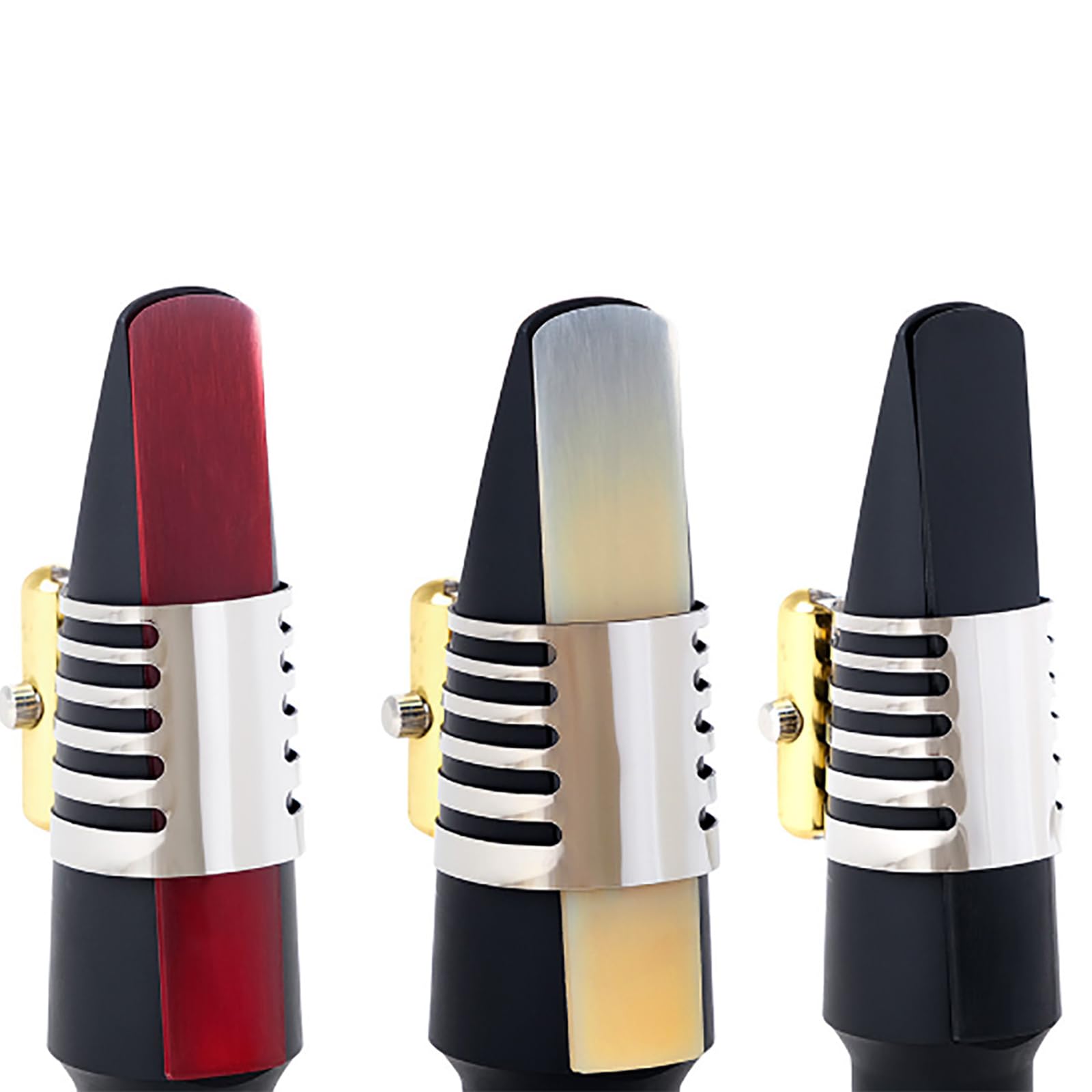 Holzblasinstrument 3Pcs Tenöre Sopran Sax Harz Saxophon Musical Instrument for Anfänger Holzblasinstrument Zubehör(Yellow,1.6 * 8 * 0.4 cm)
