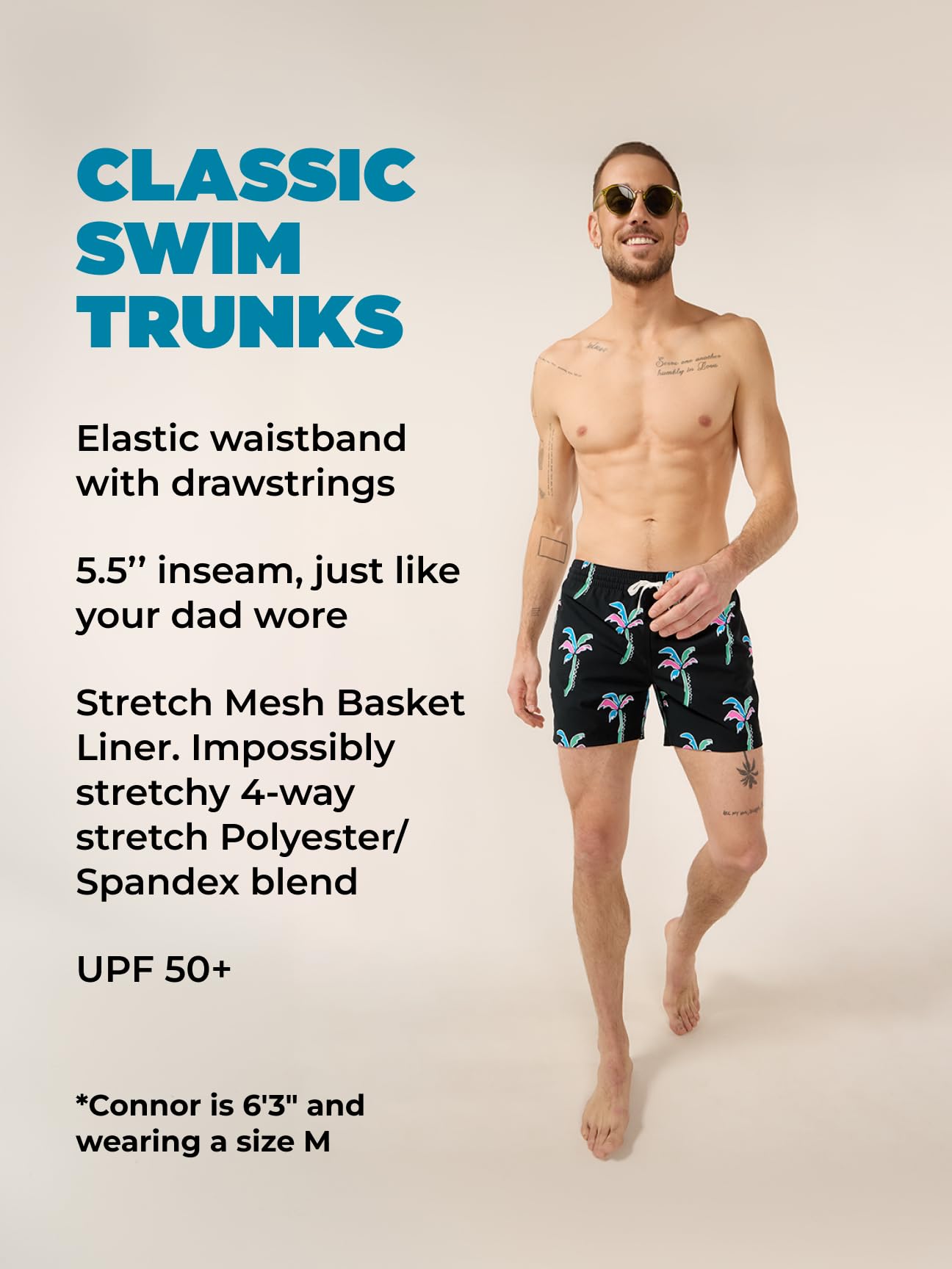 Chubbies Herren Badehose, Badeshorts, Stretch Board Shorts zum Schwimmen, 14 cm Schrittlänge