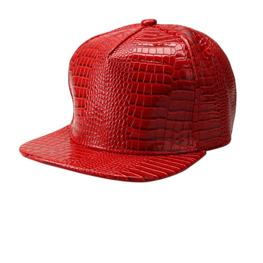 SOIMISS 2pcs Flat Gold Baseball Pu Adjustable Hats Crocodile Unisex Leather Caps Hop Hip Snapback