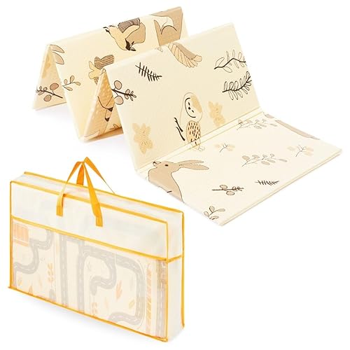 Miniatura 5 de Alfombra de juego plegable para bebé de 70.9 x 47.2 x 0.4 pulgadas, antideslizante, impermeable, tapete de juego de espuma para niños, niños