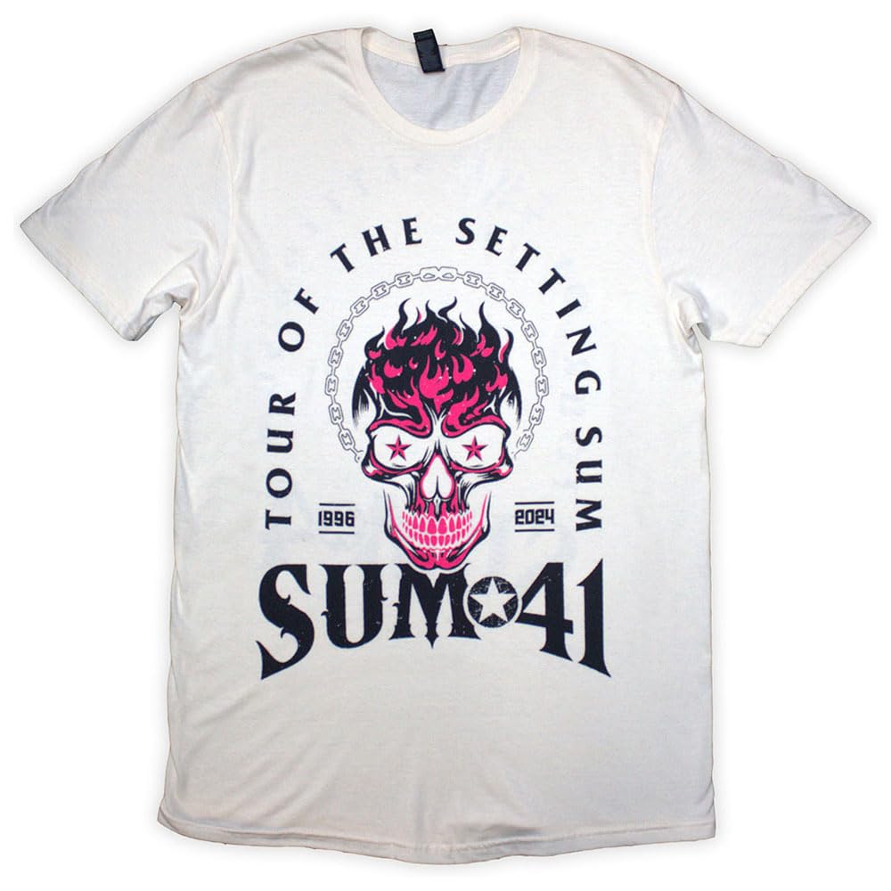 Rock Off officially licensed products Sum 41 Tour 24 Pink Skull T Shirt L