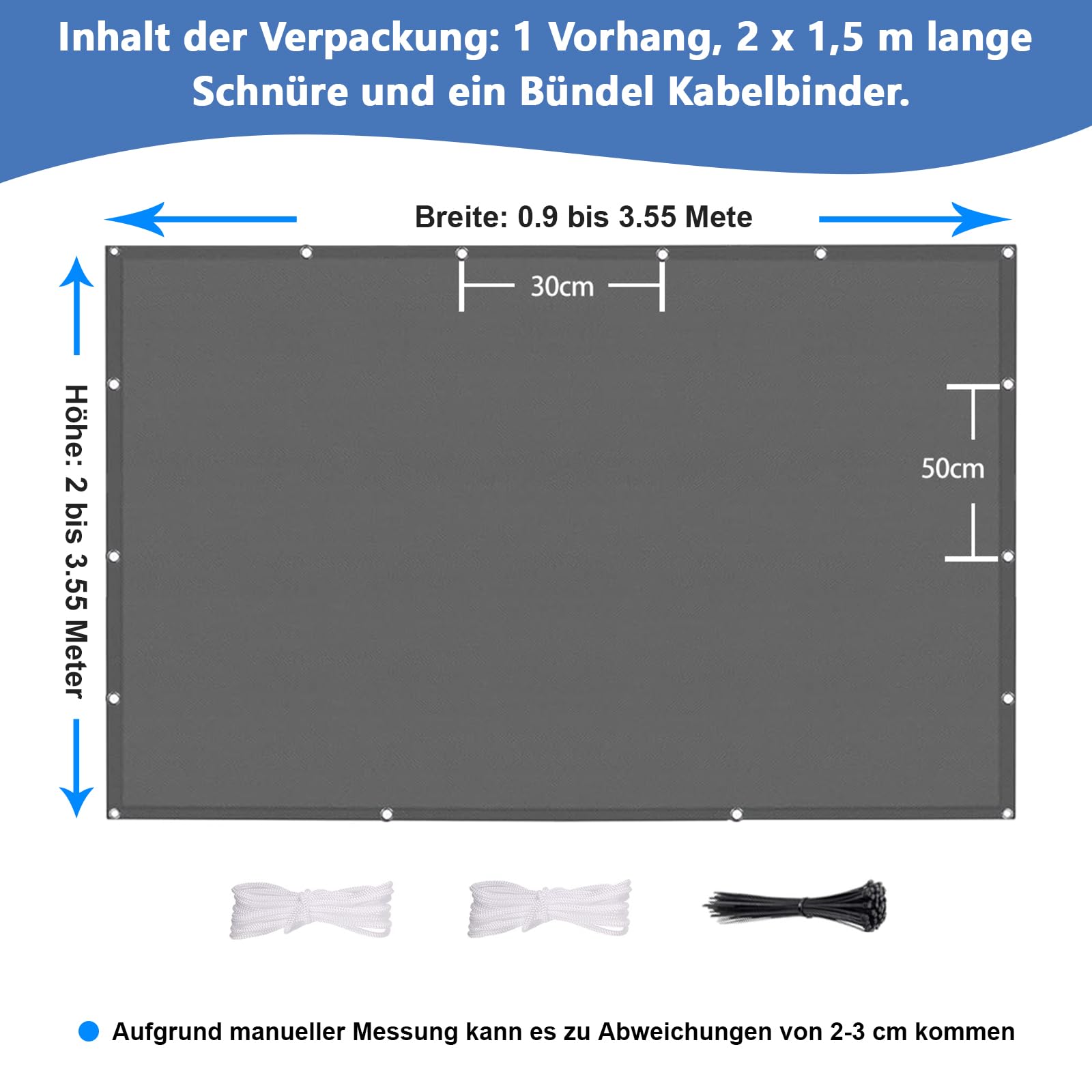 Outdoor Vorhang Wetterfest mit ösen Oben und Unten, (In Verschiedenen Größen Erhältlich) Sichtschutz & Uv-Schutz, Wasserdicht Terrasse Sonnenschutz, für Balkon Pergola,112X295cm(B X H) Dunkelgrün