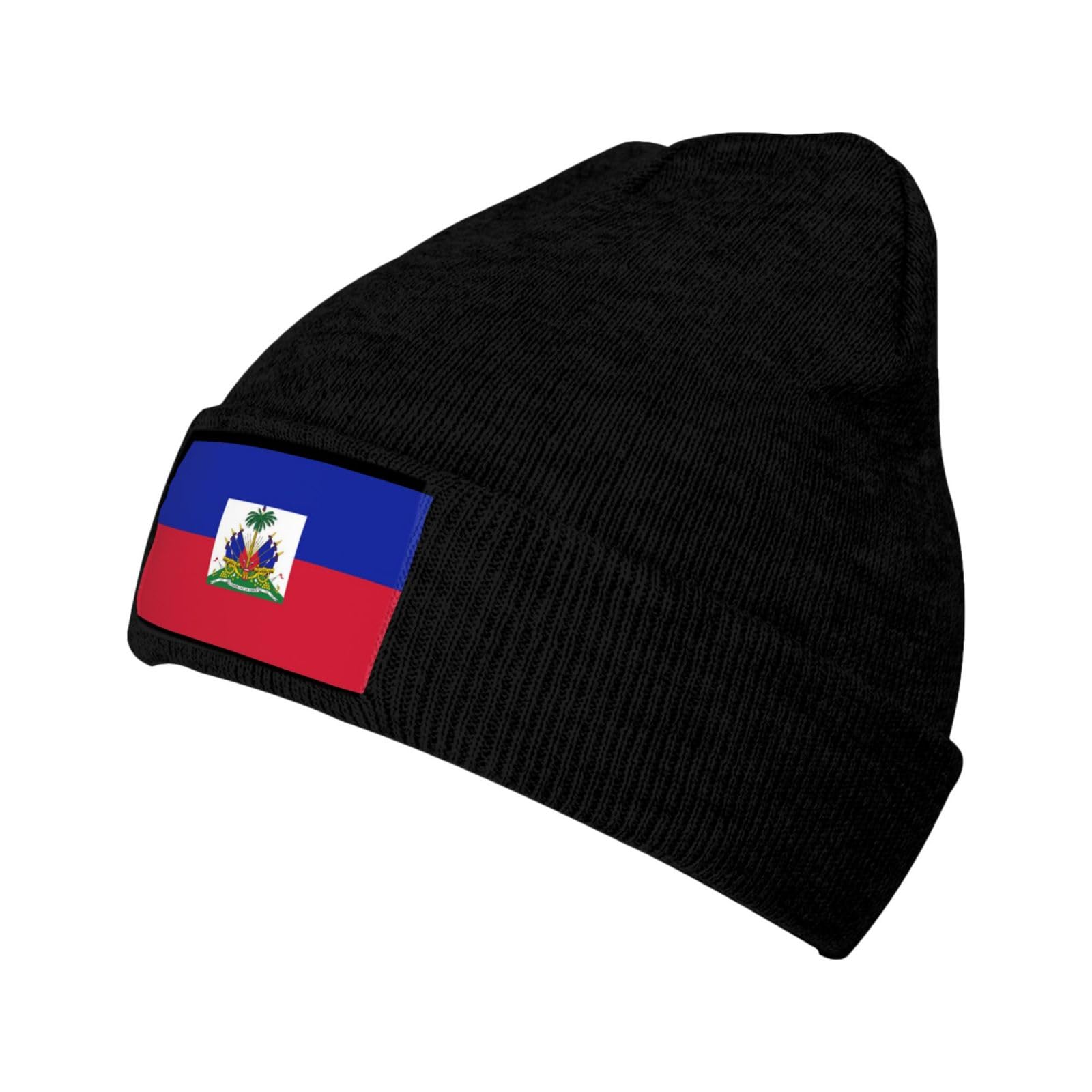 Cute Flag Knit Hat Soft Classic Stretchy Ski Beanie Cap Winter Patriotic Warm Hats for Women Men Black