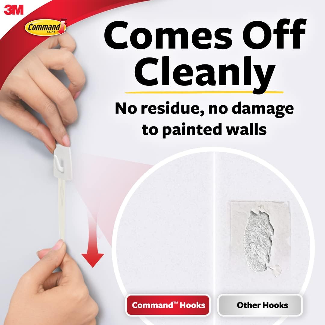 Command Micro Hooks, White, 3-Hooks, 4-Strips, Organize Damage-Free