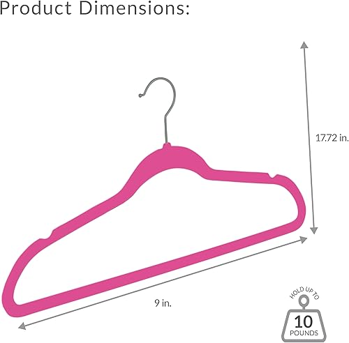 Miniatura 5 de Simplify Perchas delgadas de terciopelo Paquete de 100 Antideslizante Camisas Traje Pantalones Vestidos Prendas Almacenamiento y