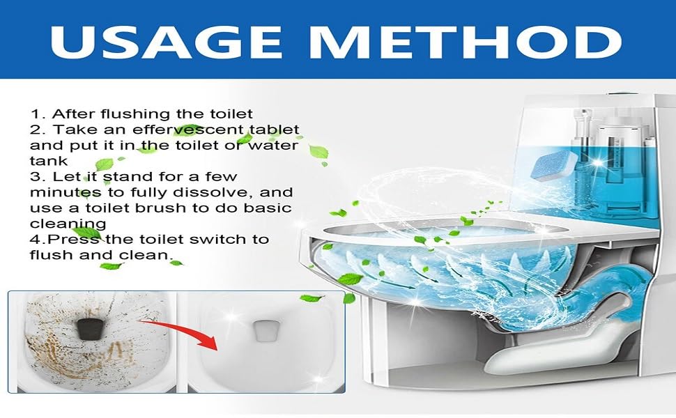 JHBK Automatic Flush Toilet Bowl Cleaner Tablets +10 PcsWashing Machine Cleaner/Washing Machine Tank Cleaner 4