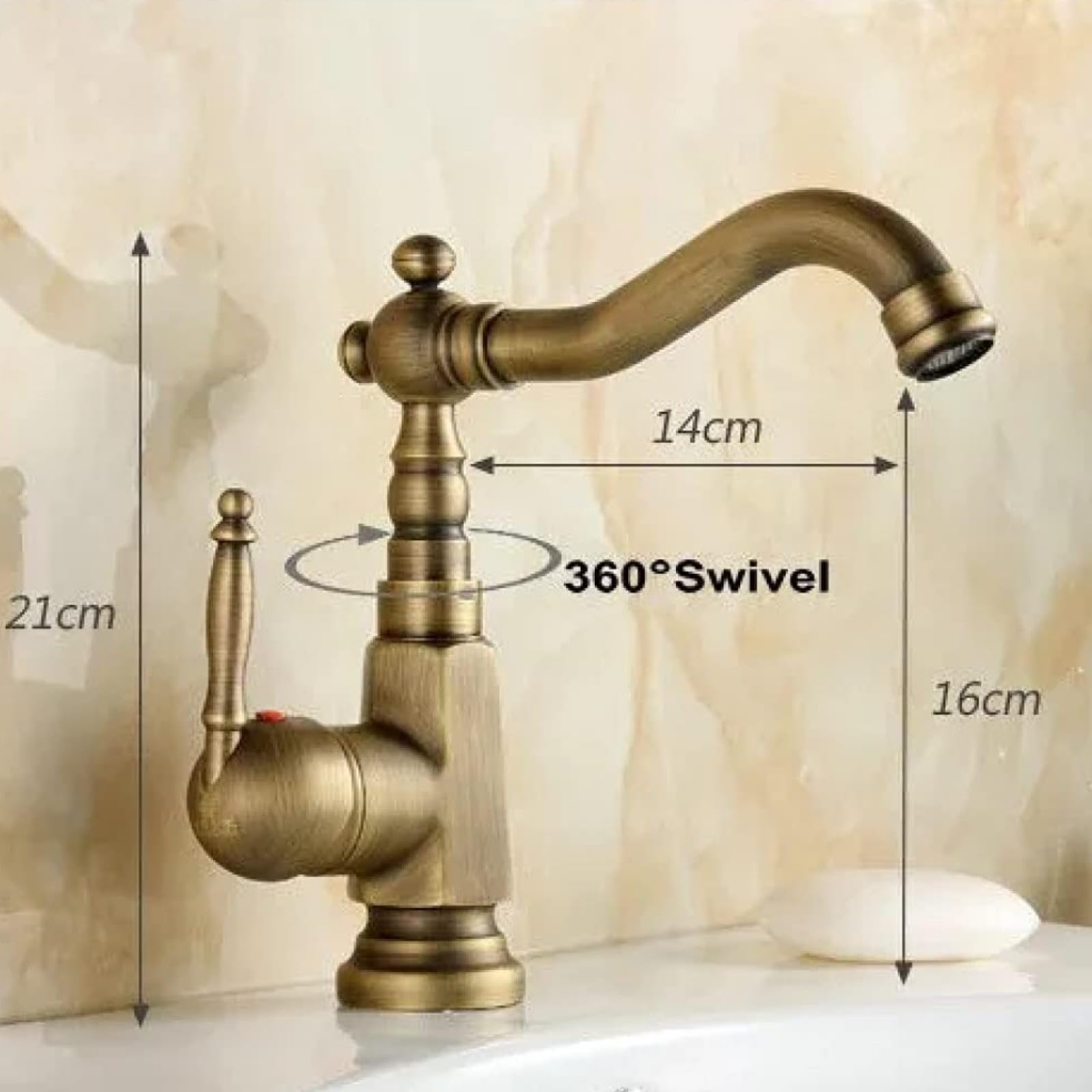 Rubinetto del bacino Rubinetti Miscelatore Ottone Antico Finito Caldo e Freddo Deck Mounted Vanity Vessel Lavelli Rubinetto