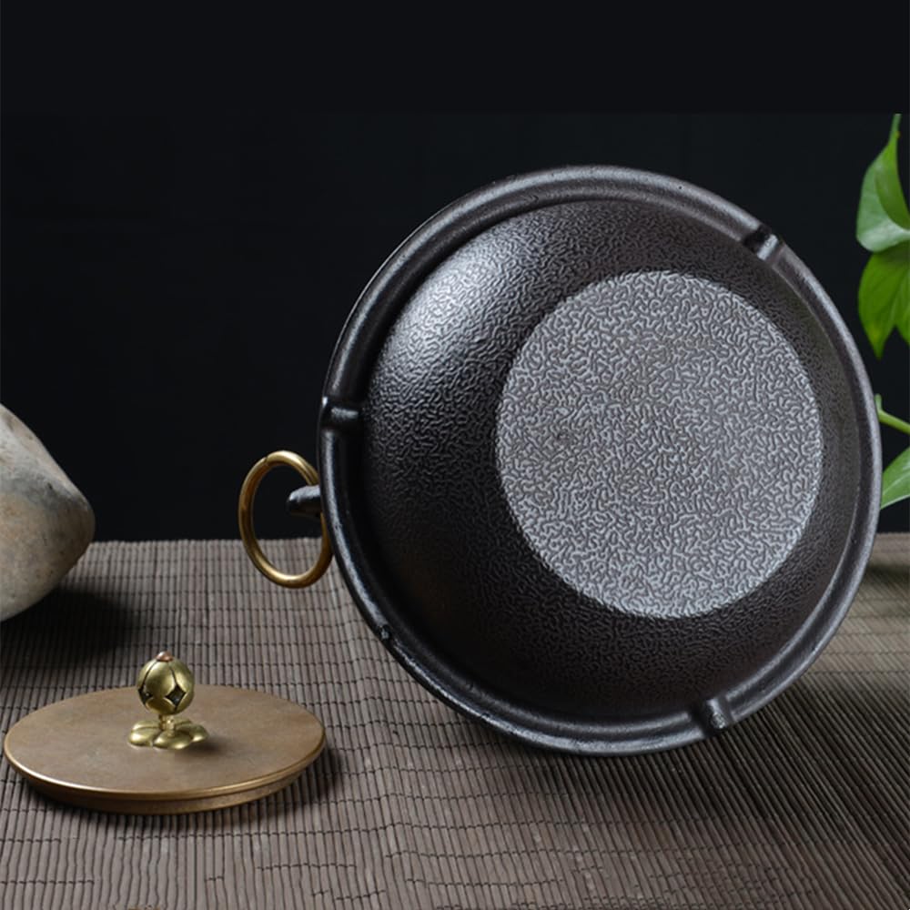 Amazon | Ornatego 茶釜 風炉釜 切合鬼面風炉 茶釜添え 鉄風炉 茶道具