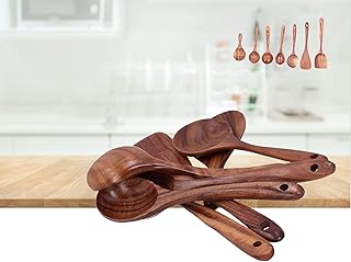 Łopatka do drewna, zestaw narzędzi do gotowania z drewna tekowego Lekka, wysoka odporność na ciepło do kuchni w domu