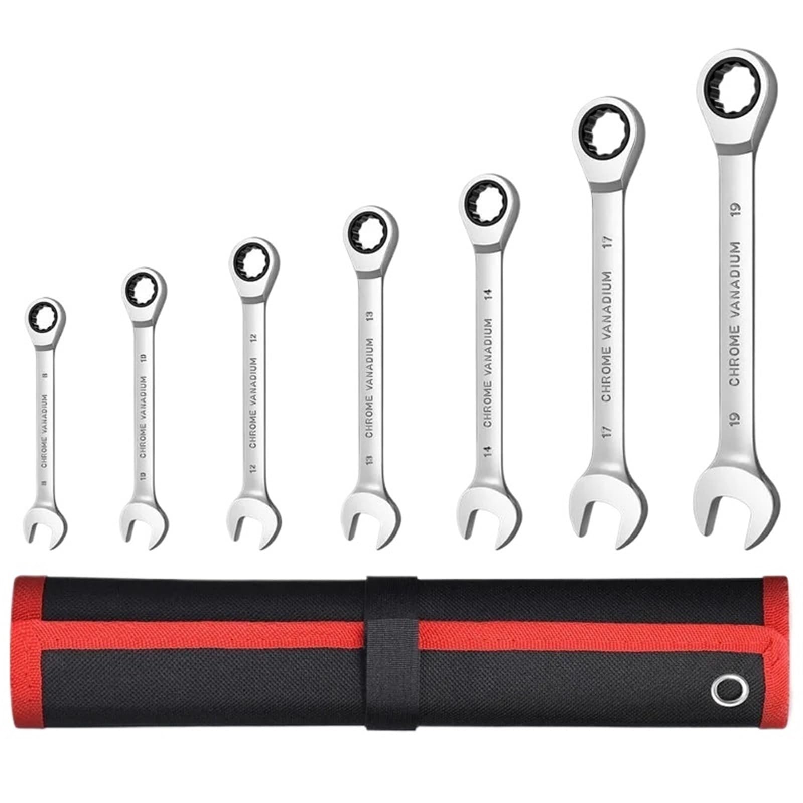 ZGUOUZANTYE Ratcheting Wrench Set, Key Ratchet Wrench Set 72 Tooth Gear Ring Torque Socket Metric Combination Spanners Car Repair Tools(7pcs)