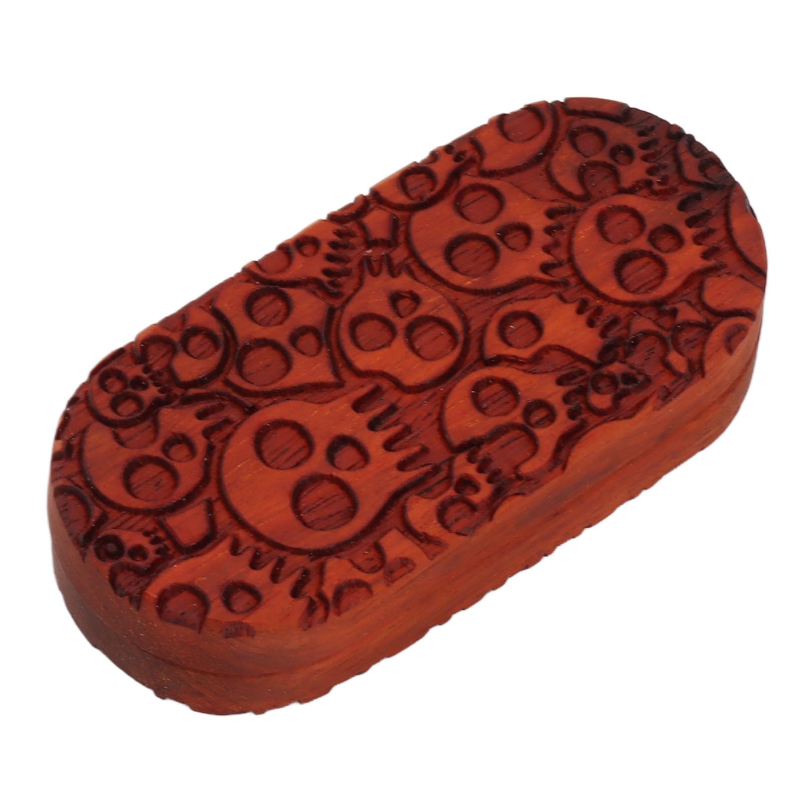 Fdit Magnetic Finger Slider Toy, Padauk Wood Finger Restless Toy Wooden Decompression Toy Stress Relief ADHD Office Fidget Toys (Multi Skeleton Head)