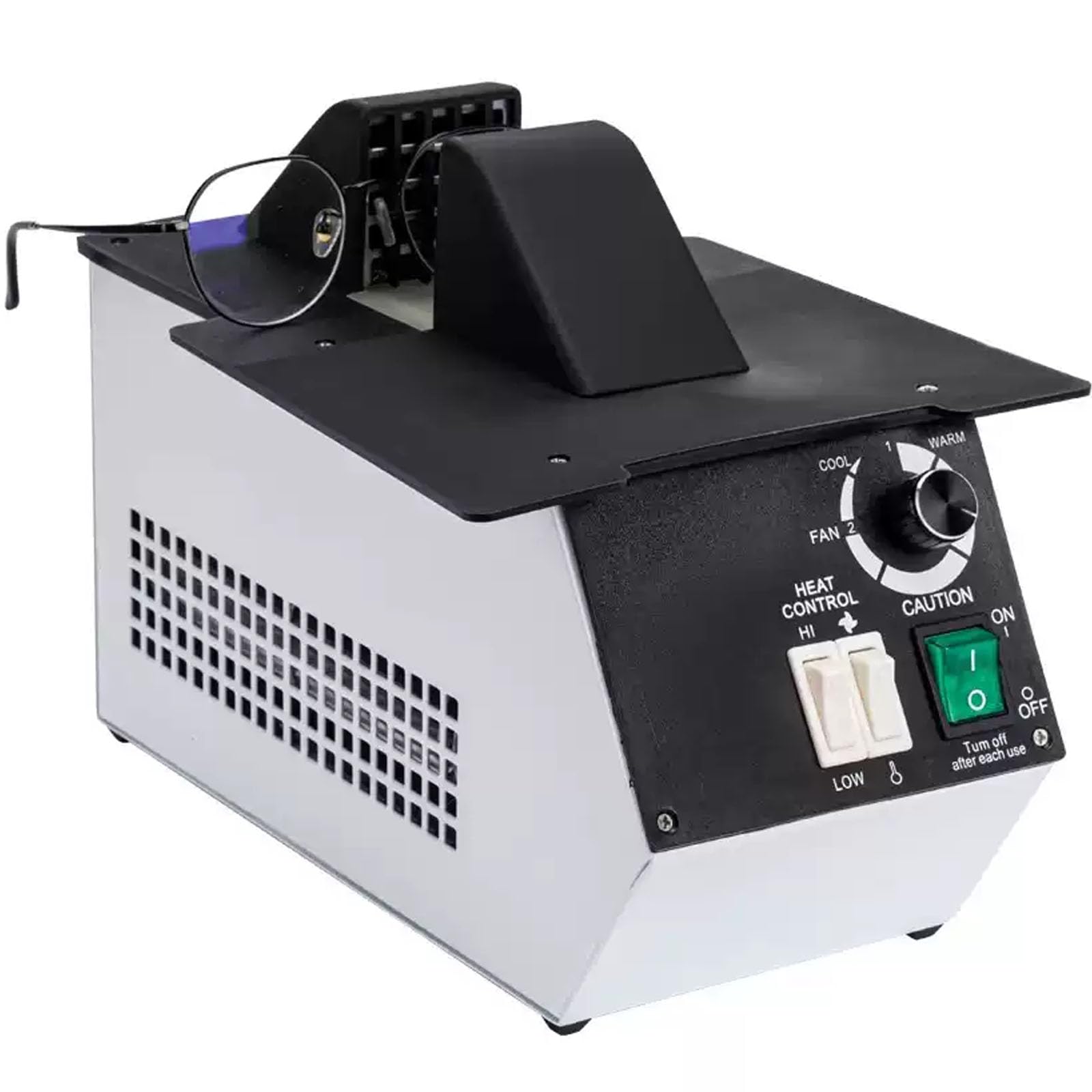 Calentador De Monturas De Gafas De 1500 W, Calentador Eléctrico De Aire Caliente para Monturas De Gafas, Temperatura Ajustable De 80 A 130 ℃, Soporte De Montura Ensanchado, Tope De Silicona