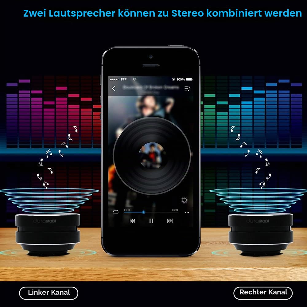 docooler BT-Lautsprecher Wireless Knochenleitungslautsprecher Tragbarer Stereo-Sound mit hoher Lautstärke Eingebautes Mikrofon Rot Resonanzbox