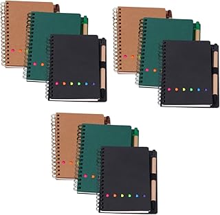 Operitacx 9 Pçs Com Caderno De Etiquetas Coloridas Caderno Para Trabalho Caderno De Folhas Soltas Bloco De Notas De Escritório Bobina Bloco De Notas De Escritório Folhas Soltas Diário